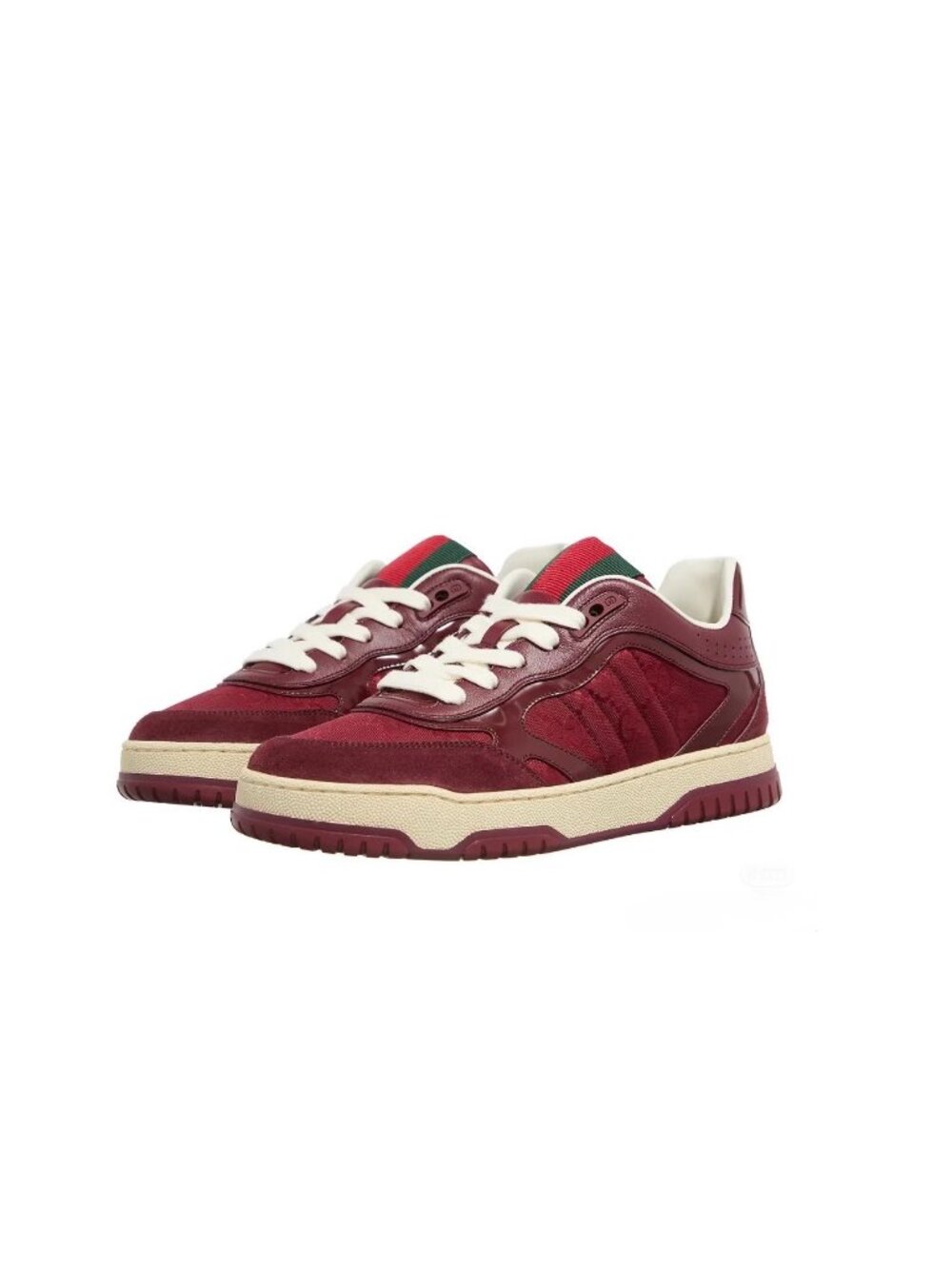 Gucci Women’s Retro Suede Leather Low‑Top Sneakers Burgundy EU37 785452